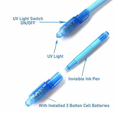 Invisible Ink Pen,spy Pen Invisible Disappearing Ink Pen With Uv Light  Magic Marker For Secret Message And Kid