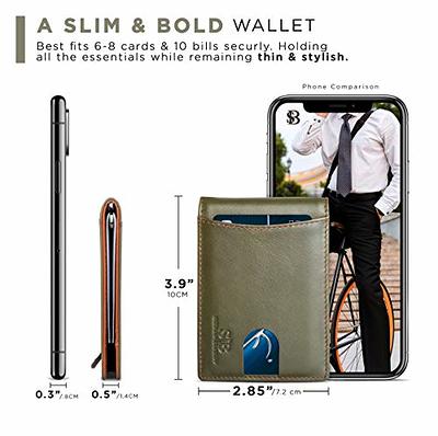 Serman Brands Money Clip Slim Wallet, Mens Wallets Thin Front Pocket, RFID Blocking Card Holder, Minimalist Mini Bifold Wallet