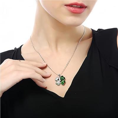 LOUISA SECRET Necklaces for Women with Crystal Circle Pendant