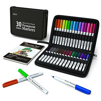 Shuttle Art Permanent Markers, 30 Assorted Colors Ultra Fine Point  Permanent Marker Packed in Travel Case, Ideal Colored Markers Set for  Adults Coloring Doodling on Plastic, Glass, Gift for Teens - Yahoo Shopping