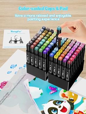 Tongfushop Brush Tip Markers, 100 Colors Dual Brush Marker Pens, Fine and  Brush Tip, Brush Markers Set for Kids Adult Coloring Books, Bullet