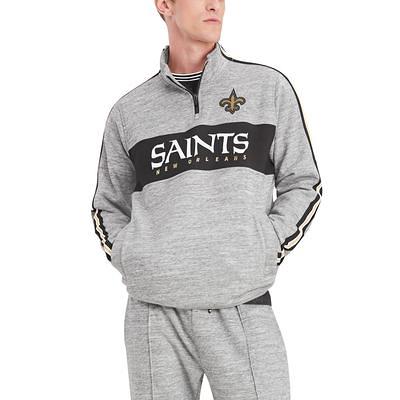 New Orleans Saints Antigua Action Quarter-Zip Pullover Sweatshirt - Oatmeal