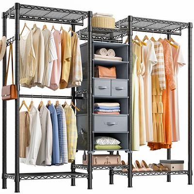 Raybee Freestanding Closet Organizer Heavy Duty with Wooden