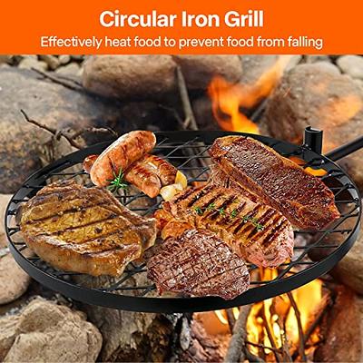 Outdoor Folding Campfire Grill Fire Pit Cooking Grate Bbq Rack Griddle Plate