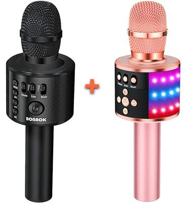 BONAOK Upgraded Bluetooth Wireless Karaoke Microphone with LED