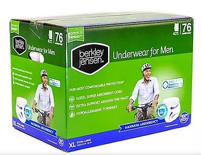 Berkley Jensen Incontinence Underwear for Men - XL, 76 ct. - Yahoo