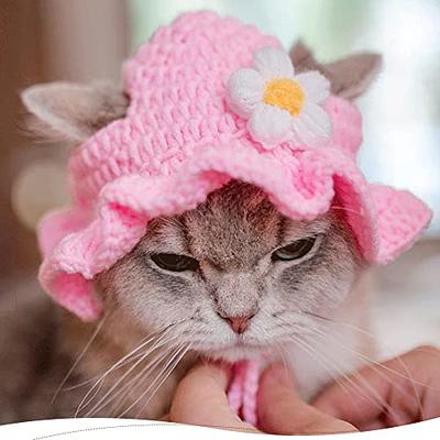 Funny Pet Cat Caps Cute Bear Ears Cat Hat Warm Plush Pet Headwear Cosplay  Photo Props Kitten Puppy Party Costume Cat Accessories