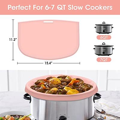 FROVEN Slow Cooker Divider 4 qt Compatible Silicone Crock Pot Liner Oval Shape, Reusable Slow Cooker Liners, Leakproof & Dish