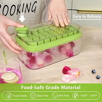 Silicone Ice Cube Tray with Lid and Bin, Ice Cubes Molds, Ice Trays for  Freezer, Ice Cube Tray Mold, With 2 trays, Ice Freezer Container, for