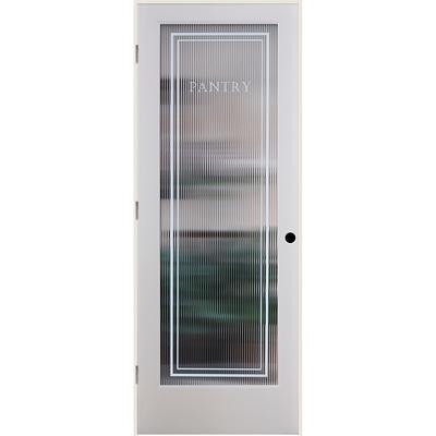 EightDoors 30-in x 80-in White 1-panel Square Frosted Glass Solid