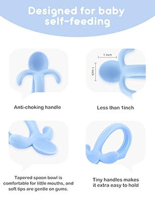 Baby Spoons First Stage, HOFISH BPA Free Toddler Spoons for Baby Led Weaning-100%  Silicone Spoons for Babies - Baby Feeding Spoons Self Feeding 6 Months+,  Blue 2 Packs - Yahoo Shopping