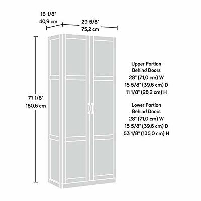 Sauder Miscellaneous Storage Pantry Cabinets, L: 29.61 x W: 16.10 x H: 71.10, Highland Oak Finish