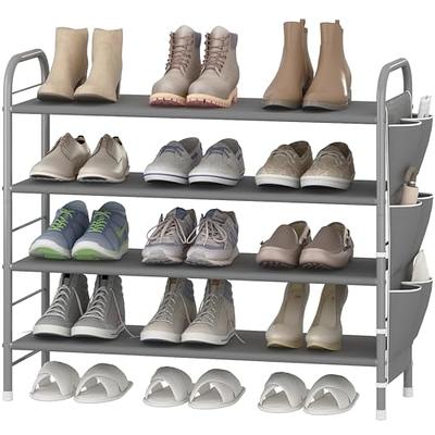 TXALWIQ 6-Tier Narrow Shoe Organizer, Adjustable Cubby Shoe Rack