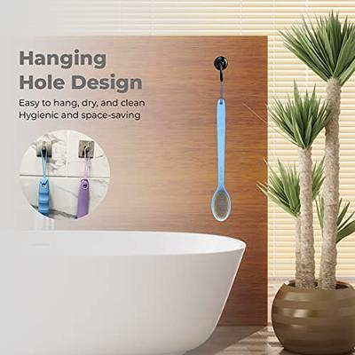 Silicone Double Sided Back Scrubber For Shower, Long Handle Bath