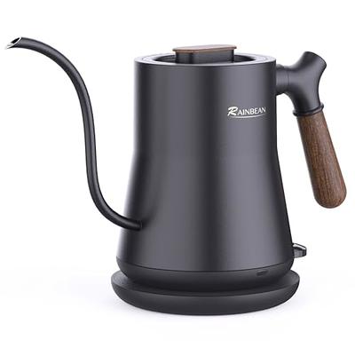  Keebar Electric Kettle, 100% Stainless Steel Tea Kettle,  Electric Gooseneck Kettle with Auto Shut Off, Pour Over Kettle for Coffee &  Tea, 0.8L,1000W,White: Home & Kitchen