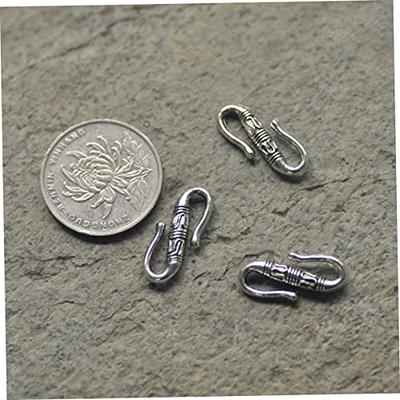 S-Hook sterling silver clasp wire wrapped - solid silver findings - with