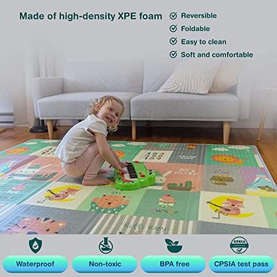 Baby Play Mat for Floor, 0.6'' Thicken 79 X 71 inch Extra Large Baby Floor  Playmat, Foldable Foam Play Mat for Babies and Toddlers, Infants