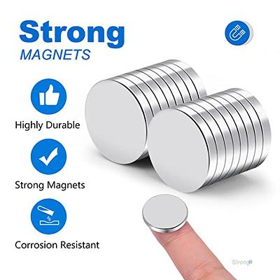 TRYMAG Refrigerator Magnets, 100 PCS Small Magnets Tiny Round Disc Magnets,  Premium Brushed Nickel Office Magnets for Crafts, DIY, Whiteboard and