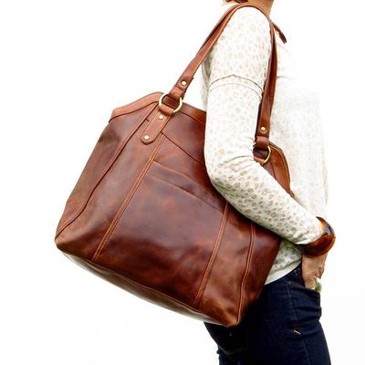 MJ Women Leather Messenger Bag Wide Shoulder Strap Female Retro