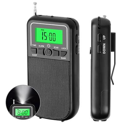Portable Radio AM FM Shortwave Radio with Best Reception,Small Transistor  Radio Battery Operated, AC Power Radio with Headphone Jack, Flashlight for