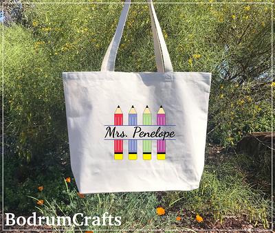 Best Teacher Ever Rainbow Custom Tote Bag