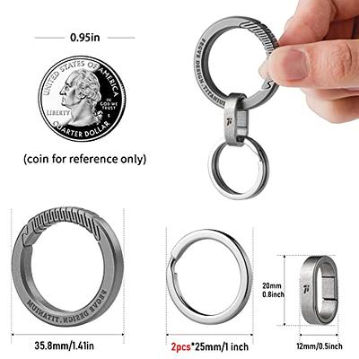 FEGVE Titanium Swivel Small Key Ring, Key Chain Rings Heavy Duty