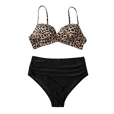 Girls Two Pieces Swimsuit Turtles Leopard
