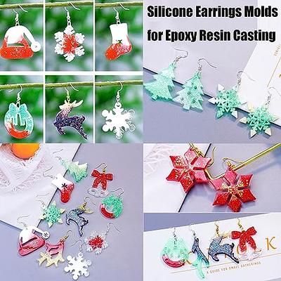 Litake 12Pcs Silicone Earring Mold Silicone Resin Jewelry Molds Set Oval  Hexagonal Earrings Epoxy Resin Pendant Molds for Women Girls 