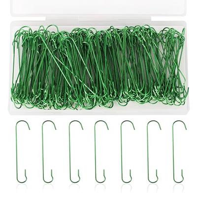 200 Pieces Christmas Ornament Hooks Bulk 1.6 Inch Metal Xmas Tree Ornament  Hangers C and S Shaped Ornament Hooks with Storage Box for Christmas Tree