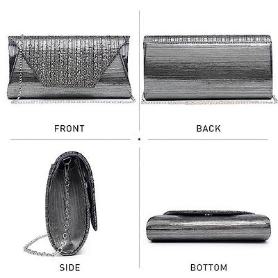 Clutch Purse Glitter Evening Bag Party Cocktail Prom Handbags for  Women,Black