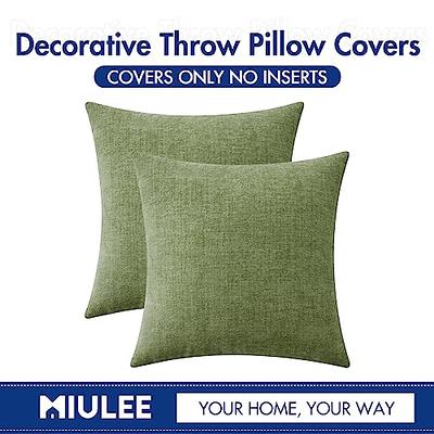 MIULEE Pack of 2 18x18 Pillow Covers and Throw Pillow Inserts