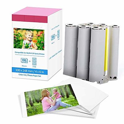 2-Pack Compatible Ink Cartridges Replacement for Canon Selphy KP-108IN  KP-36IN Color Ink Cassette 4 x 6, for Selphy CP1500 CP1300 CP1200 CP1000 CP