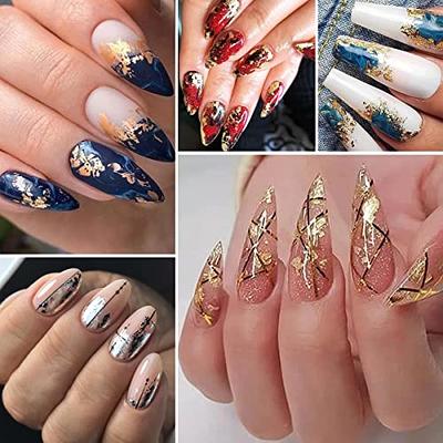 Nail Art Foil Glitter, Gold Holographic Ultra Thin Foil Glitter Design,  Metallic 3D Glitter Nail Foil Supplies, Suitable For Women Girls Manicure