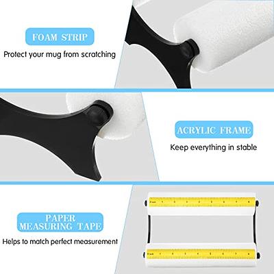 Cup Cradle for Crafting Tumbler Foam Cup Holder with Measurements to Apply  Vinyl Decal, Fully Assembled with Measurement for Cup Bottle Storage  Accessory Base with Felt Edge Squeegee (White and Black) 