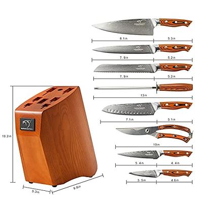  Kitchen Knife Set, 2 in 1 9-Pieces Chef Knife Set with