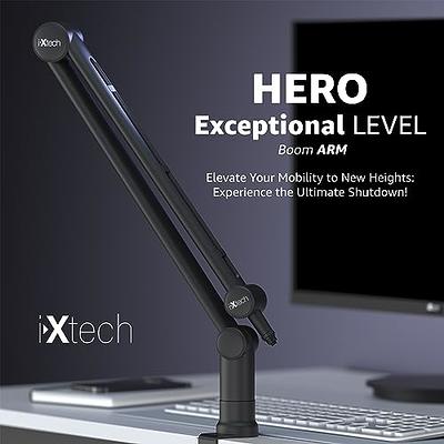 IXTECH Boom Arm - Adjustable 360 Rotatable Microphone Arm - Sturdy  Stainless Steel Mic Arm Desk, Table Stand - Foldable Scissor Arm - Stable