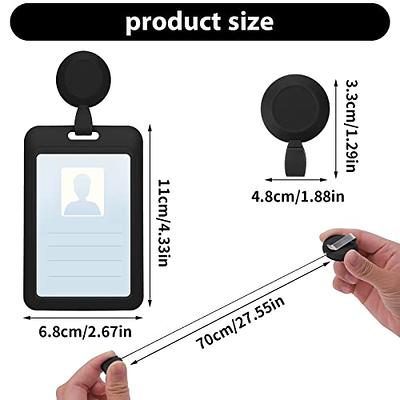 2 pcs Badge Holder and 2 pcs Heavy Duty Retractable Reel, ID Badge Holders  with Retractable Reel Clip for Nurse Teacher Student Office Women Men