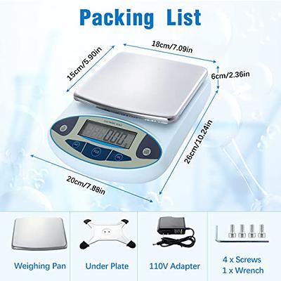 CGOLDENWALL Precision Lab Scale Digital Analytical Balance Laboratory  Balance Jewelry Scale Scientific Scale 0.01g Accuracy 110V (5000g, 0.01g)