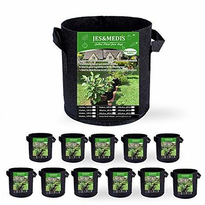 JERIA 12-Pack 5 Gallon, Vegetable/Flower/Plant Grow Bags, Aeration Fabric  Pots with Handles (Black), Come with 12 Pcs Plant Labels