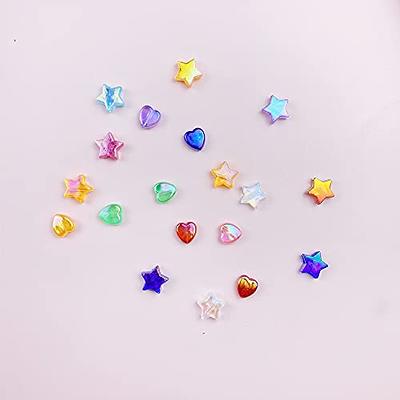 Heart Shape Acrylic Beads Transparent Ab Colors Loose Spacer Beads