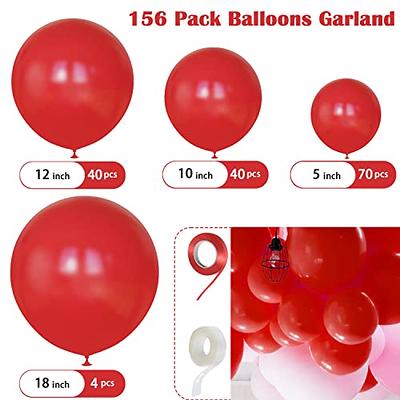 PartyWoo Pink Balloons, 50 pcs 5 inch Hot Pink Balloons and Balloon Gl