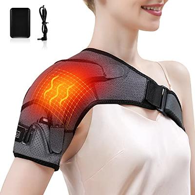  Heated Shoulder Brace, Shoulder Heating Pad 3 Heat Settings  with Hot Cold Therapy, Shoulder Wrap for Shoulder Support, Shoulder Pain  Relief, Rotator Cuff, Shoulder Compression Sleeve for Men Women : Health