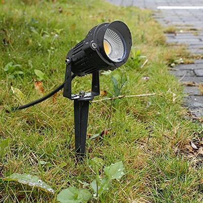 SUNVIE 12W Low Voltage LED Landscape Lights with Connectors, Outdoor 12V  Super Warm White (900LM) Waterproof Garden Pathway Lights Wall Tree Flag  Spotlights with Spike Stand (10 Pack with Connector) 