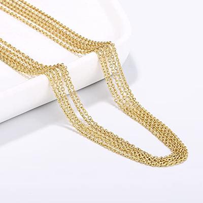 Wholesale 12 Pcs Genuine Stainless Steel Cable Chain Necklace Chains Bulk for Jewelry Making(18 Inch(1.5mm))