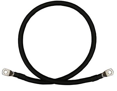 2 AWG 2 Gauge Single Black 2 feet w/3/8 Lugs Pure Copper PowerFlex