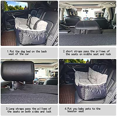 BurgeonNest Dog Car Seat for Small Dogs, Fully Detachable and Washable Dog Carseats Small Under 25, Soft Dog Booster SEATS with Storage Pockets and