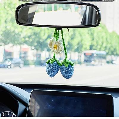 Cute Campanula Hanging Handmade Crochet Car Ornament Rear View