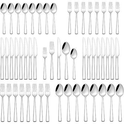 Hentges Silverware Set, 60-Piece Stainless Steel Flatware Set