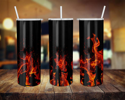 Firefighter 20 oz Skinny Tumbler Sublimation Design Digital - Inspire Uplift