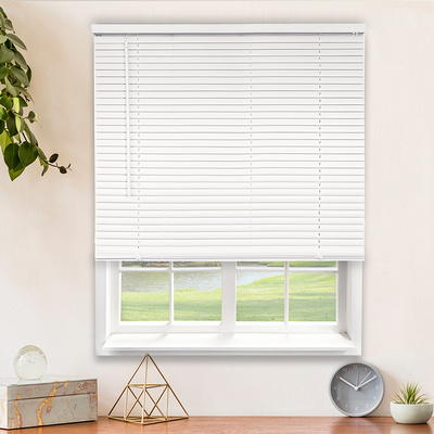 Hampton Bay Gray Cordless Room Darkening Vinyl Mini Blinds with 1